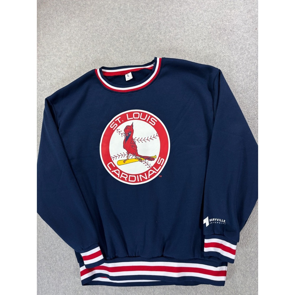 St Louis Cardinals‎ Logo Baseball Crew Sweatshirt (Men's XL) Blue